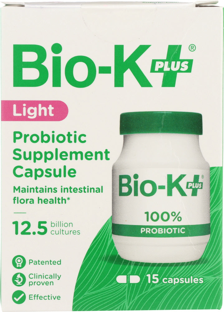 BIO K: Probiotic Supplement Capsule Light 12.5 Billion Cultures, 15 cp