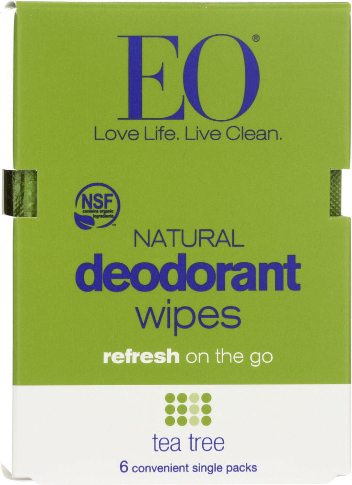 EO: Deodorant Wipes Tea Tree, 1 ea