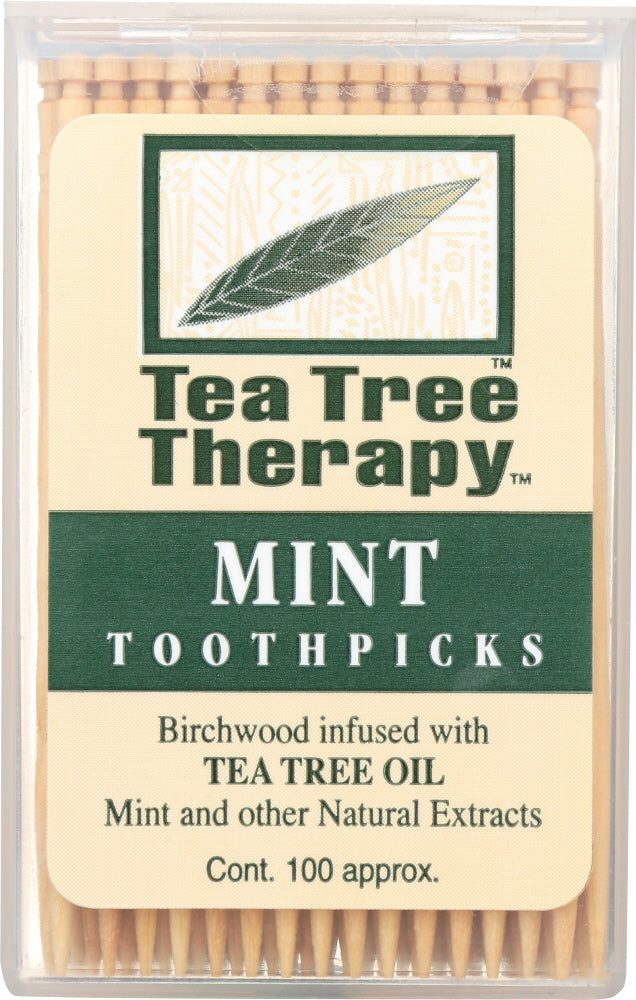 TEA TREE THERAPY: Toothpicks Mint, 100 Toothpicks
