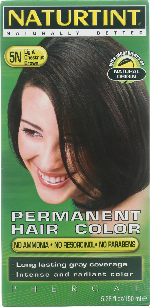 NATURTINT: Permanent Hair Color 5N Light Chestnut Brown, 5.28 oz
