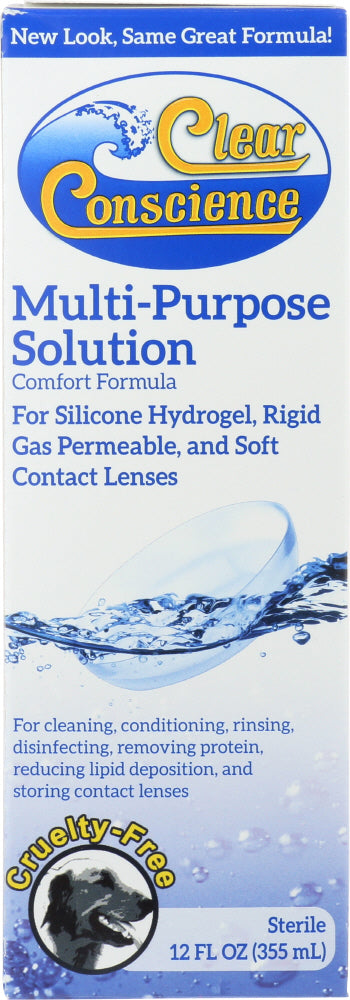 CLEAR CONSCIENCE: Contact Lens Multi Purpose Solution, 12 oz