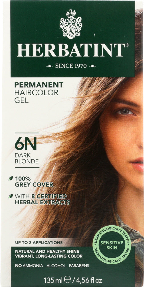 HERBATINT: Permanent Herbal Haircolor Gel 6N-Dark Blonde, 4.56 Oz