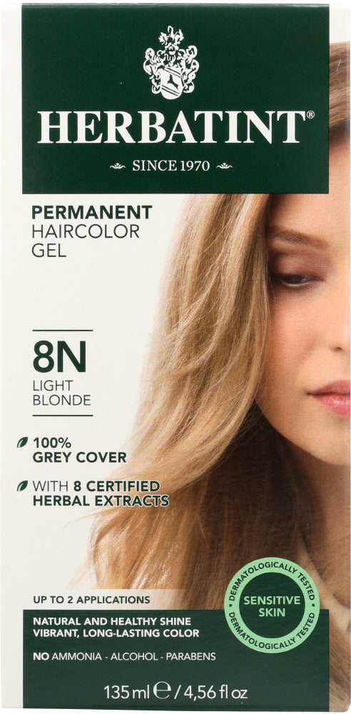HERBATINT: Permanent Herbal Haircolor Gel 8N Light Blonde, 4 Oz