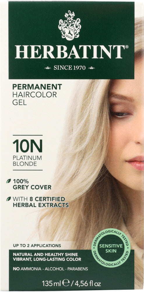 HERBATINT: Permanent Herbal Haircolour Gel 10N Platinum Blonde, 4 oz