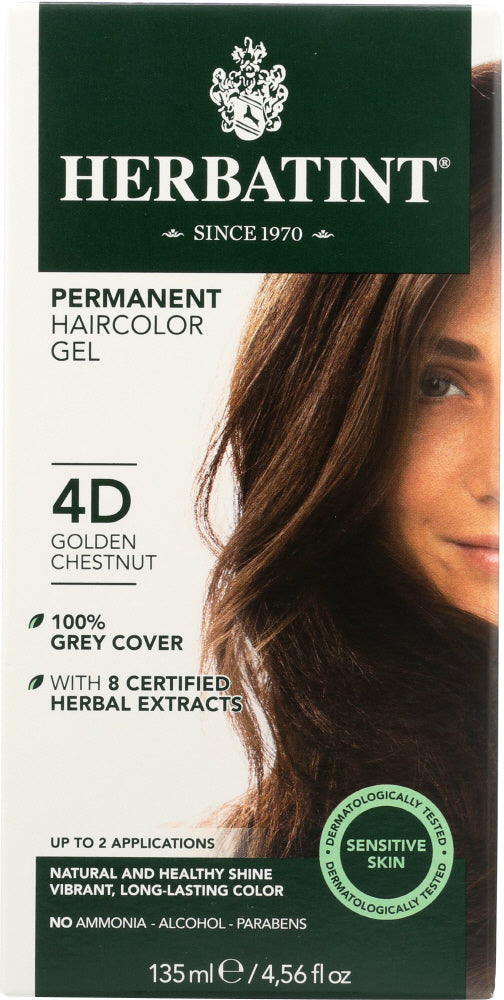 HERBATINT: Permanent Haircolor Gel 4D Golden Chestnut, 4.56 fo