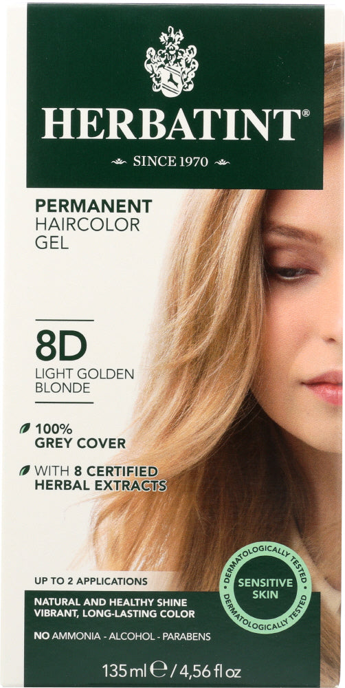 HERBATINT: Permanent Hair Color Gel 8D Light Golden Blonde, 4.56 oz