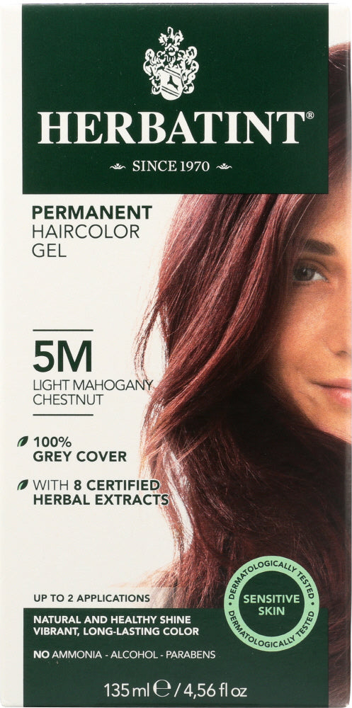 HERBATINT: Permanent Hair Color Gel 5M Light Mahogany Chestnut, 4.56 oz