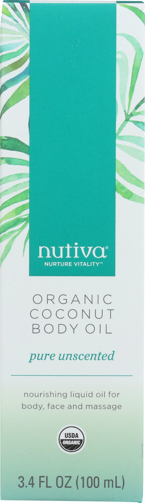 NUTIVA: Oil Body Coconut Unscented, 3.4 oz