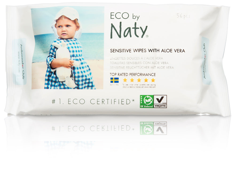 NATY-ECO BY NATY: Baby Wipes-Sensitive With Aloe, 70 ct