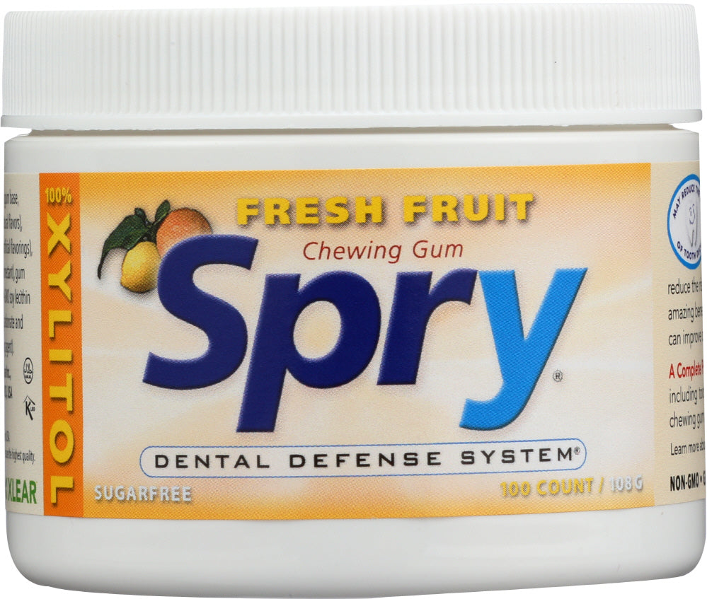 SPRY: Dental Defense Gum Fresh Fruit 100 pieces, 108 gm