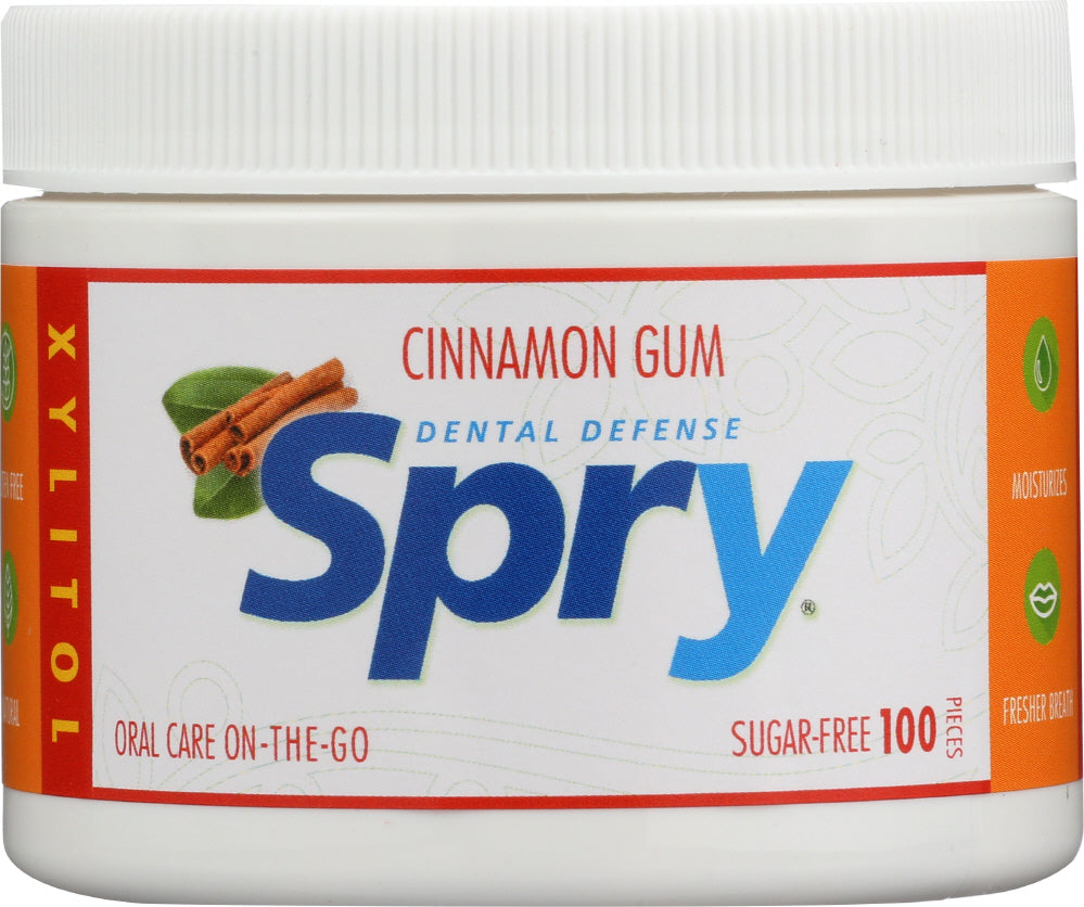 SPRY: Chewing Gum Cinnamon 100 Pieces, 108 Gm