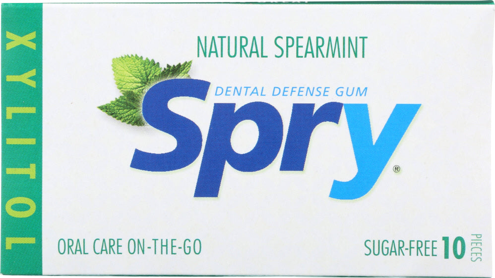 SPRY: Chewing Gum Spearmint, 10 Pieces