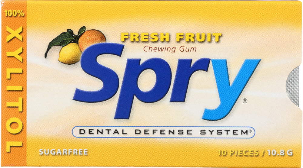 SPRY: Chewing Gum Fresh Fruit, 10 Pieces