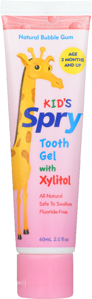 SPRY: Kid's Tooth Gel with Xylitol Natural Bubble Gum, 2 oz