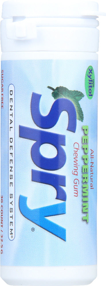 SPRY: Chewing Gum with Xylitol Peppermint, 30 Pieces