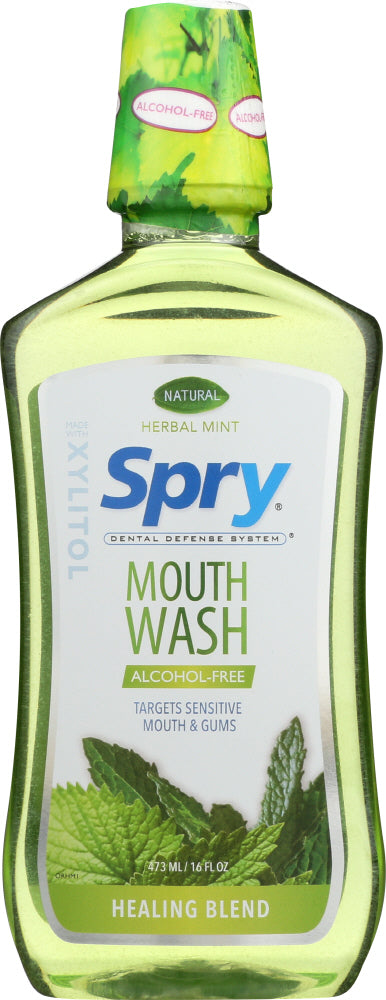 SPRY: Alcohol-Free Natural Herbal Mint Mouthwash, 16 oz