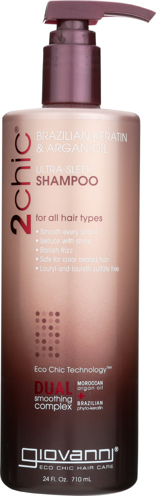 GIOVANNI COSMETICS: 2chic Ultra-Sleek Shampoo Brazilian Keratin & Argan Oil, 24 oz
