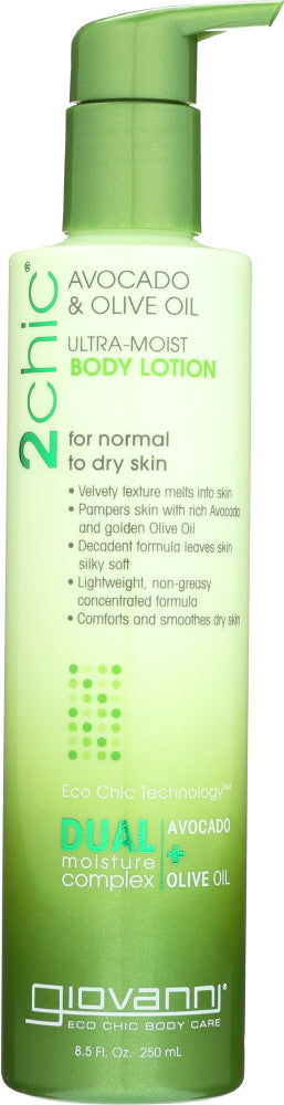 GIOVANNI: 2Chic Ultra-Moist Body Lotion Avocado and Olive Oil, 8.5 oz