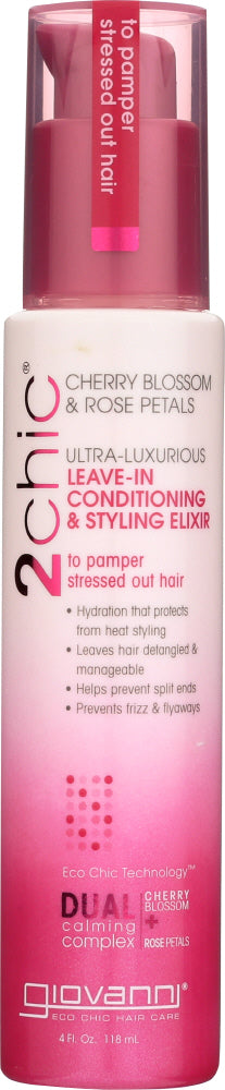 GIOVANNI COSMETICS: 2chic Ultra-Luxurious Leave-In Conditioning & Styling Elixir Cherry Blossom, 4 oz