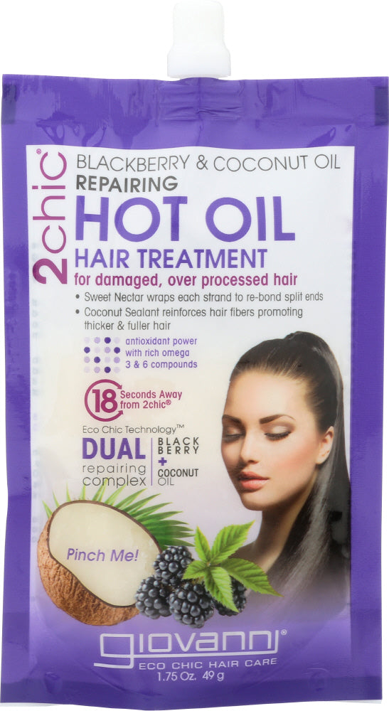 GIOVANNI COSMETICS: 2chic Repairing Hot Oil Hair Treatment Blackberry & Coconut Oil, 1.75 oz