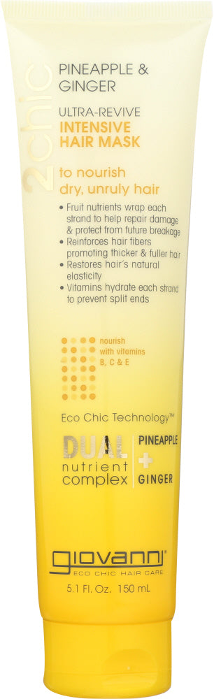 GIOVANNI COSMETICS: 2Chic Ultra-Revive Intensive Hair Mask Pineapple & Ginger, 5.1 oz