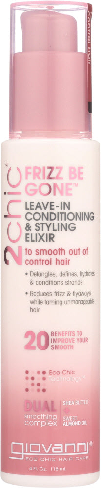 GIOVANNI COSMETICS: 2Chic Frizz Be Gone Leave-In Conditioner & Styling Elixir Shea Butter & Sweet Almond Oil, 4 oz