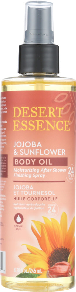 DESERT ESSENCE: Jojoba and Sunflower Body Oil, 8.28 fl oz