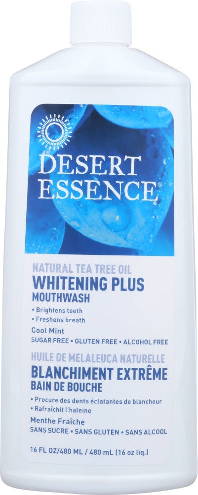 DESERT ESSENCE: Natural Tea Tree Oil Whitening Plus Mouthwash Cool Mint, 16 oz