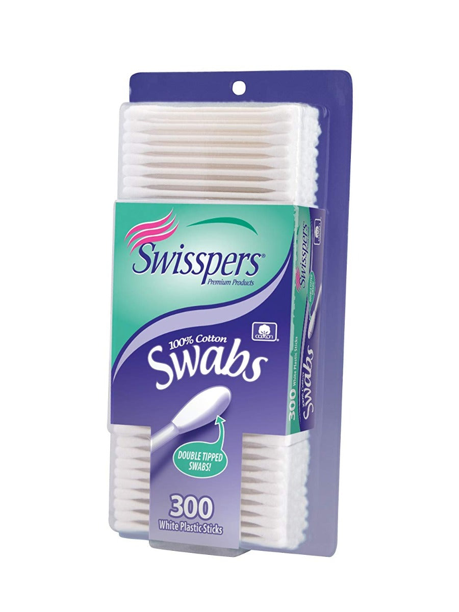 SWISSBEAUTY: 100% Cotton Swabs, 300 ct