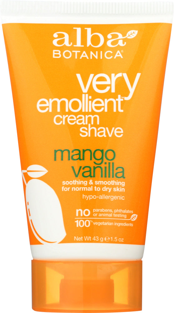 ALBA BOTANICA: Shave Cream Mango Vanilla, 1.5 oz