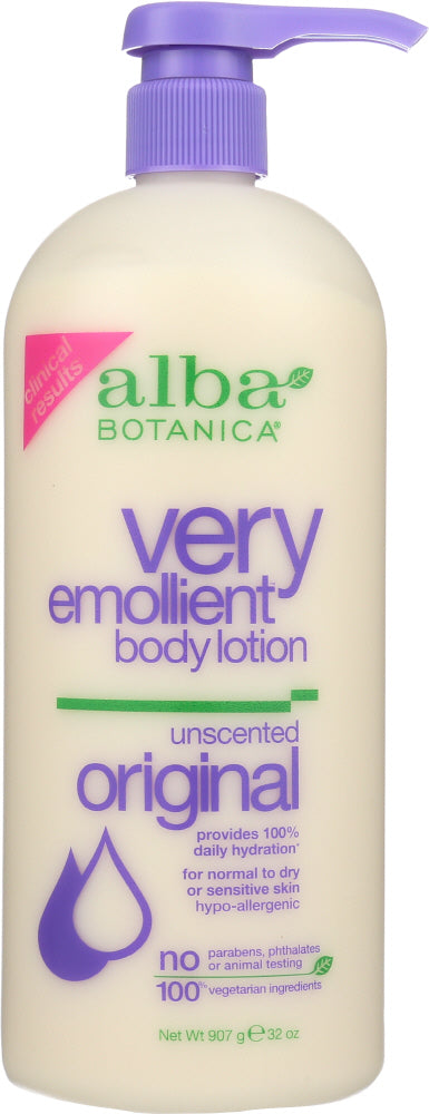 ALBA BOTANICA: Very Emollient Body Lotion Unscented Original, 32 oz