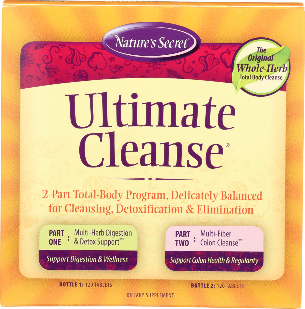 NATURE'S SECRET: Ultimate Cleanse 2 Part Program 2 Bottles 120 Tablets Each, 1 Kit