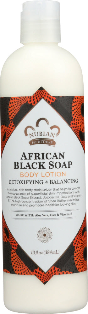 NUBIAN HERITAGE: Body Lotion African Black Soap, 13 oz
