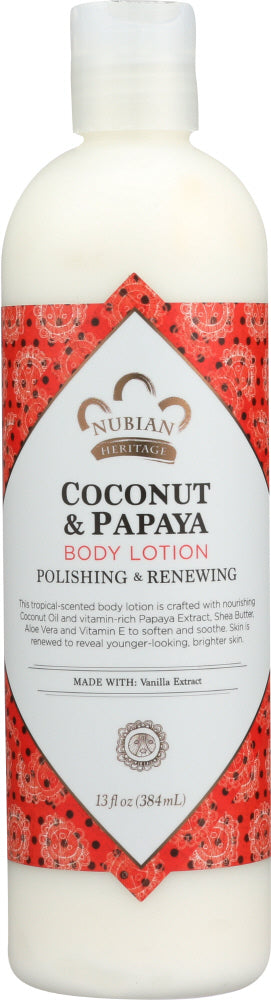 NUBIAN HERITAGE: Body Lotion Coconut & Papaya, 13 oz
