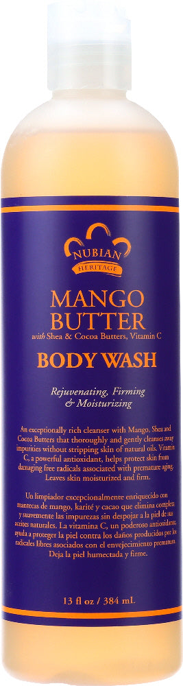 NUBIAN HERITAGE: Body Wash Mango Butter, 13 oz