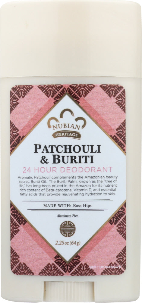 NUBIAN HERITAGE: Deodorant Patchouli & Buriti, 2.25 oz