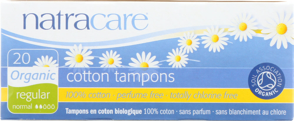NATRACARE: Organic Cotton Tampons Regular without Applicator, 20 Tampons