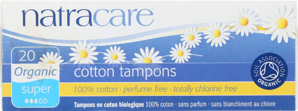 NATRACARE: Organic Cotton Tampons Super without Applicator, 20 Tampons