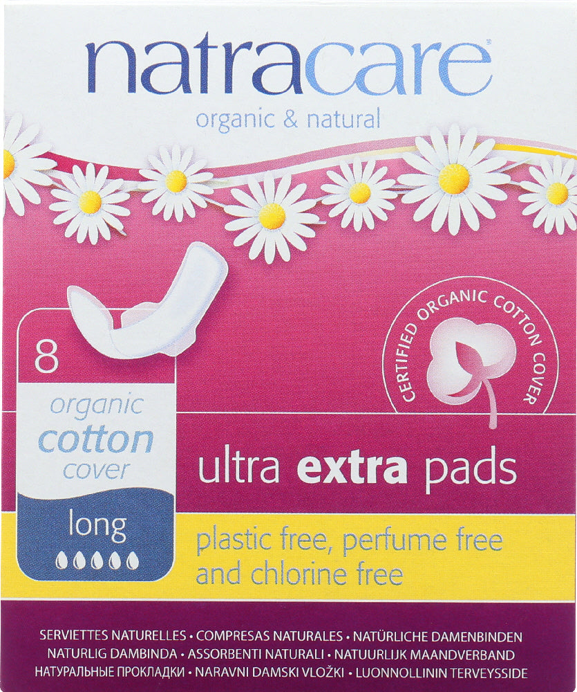 NATRACARE: Ultra Extra Pads Long, 8 Each