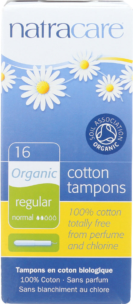 NATRACARE: Organic Cotton Tampons With Applicator Regular, 16 Tampons