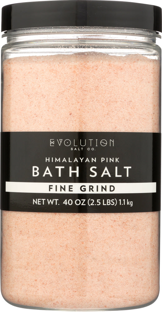 EVOLUTION SALT: Himalayan Pink Bath Salt Fine Grind, 40 oz