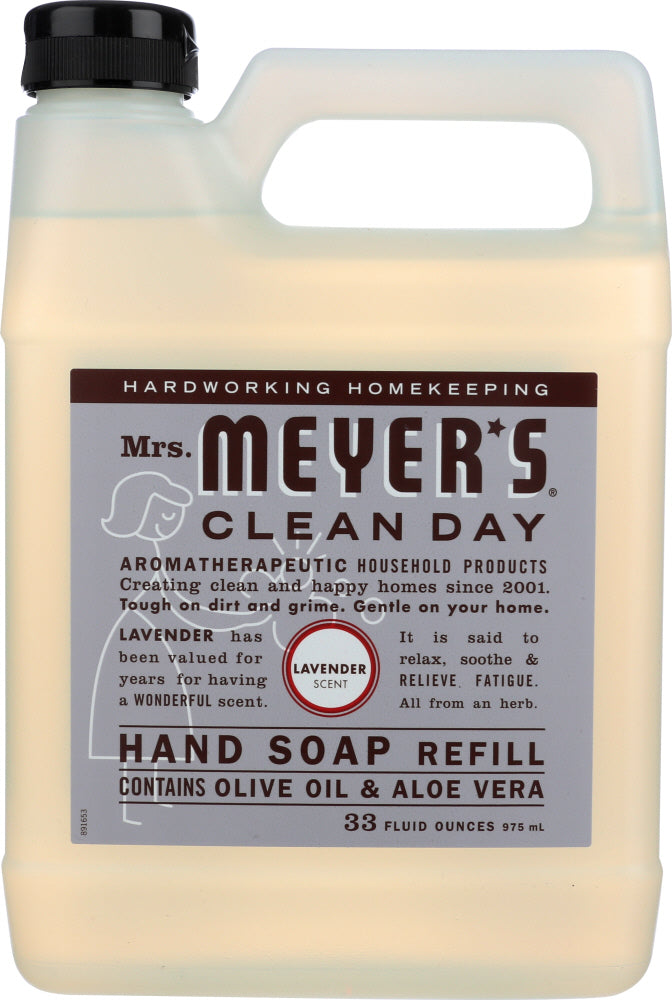 MRS. MEYER'S CLEAN DAY: Liquid Hand Soap Refill Lavender Scent, 33 oz