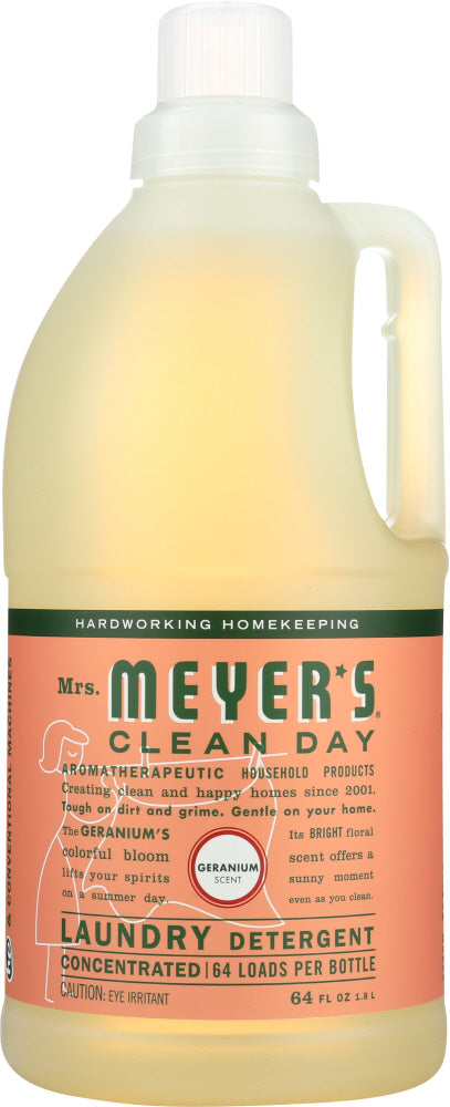 MRS. MEYER'S: Clean Day Laundry Detergent Geranium Scent, 64 oz