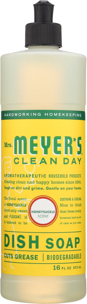 MRS. MEYER'S: Clean Day Liquid Dish Soap Honeysuckle Scent, 16 oz