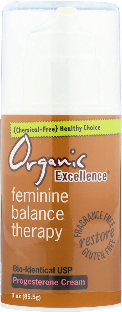ORGANIC EXCELLENCE: Feminine Balance Therapy Progesterone Cream, 3 oz