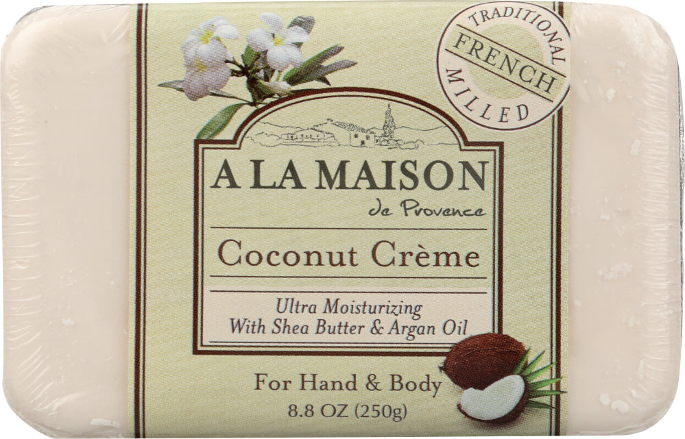 A LA MAISON DE PROVENCE: Hand & Body Bar Soap Coconut Cream, 8.8 oz