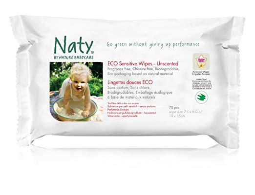 NATY-ECO BY NATY: Baby Wipes-Sensitive Unscented, 70 ct