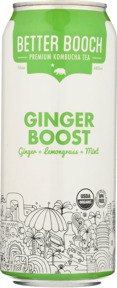 BETTER BOOCH: Ginger Boost Kombucha, 16 oz