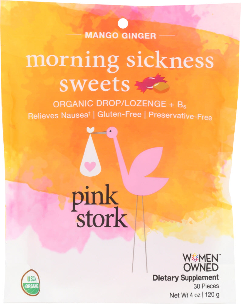 PINK STORK: Morning Sickness Sweets Mango Ginger, 30 ea