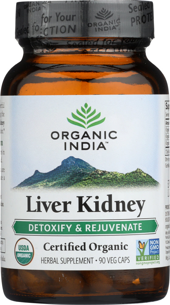 ORGANIC INDIA: Liver Kidney Detoxify and Rejuvenate, 90 Vegetarian Capsules